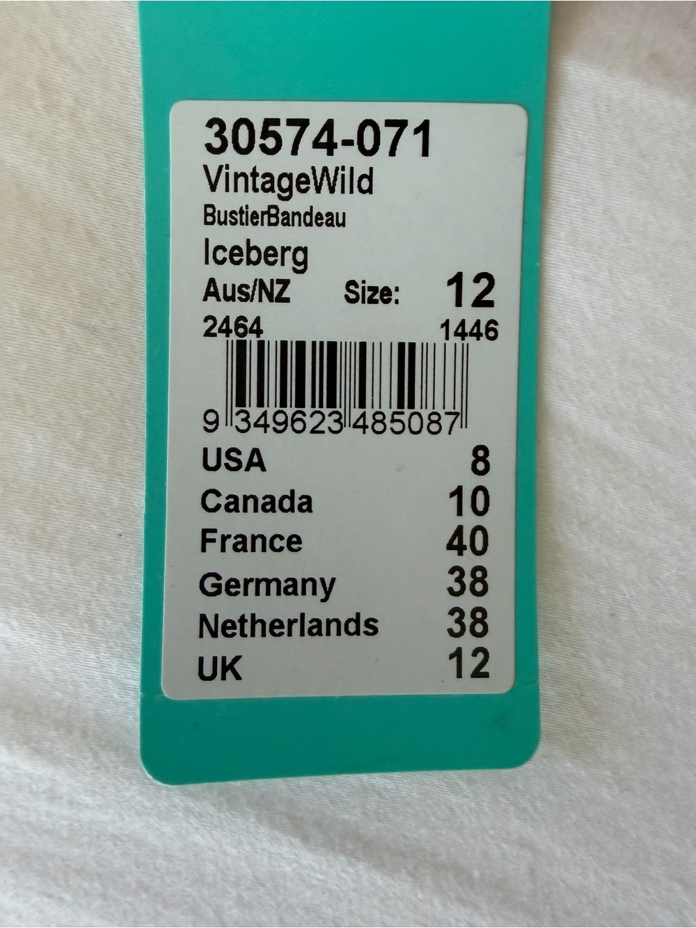 *NWT* Seafolly Turquoise Floral Bandeau Bikini Top - Picture 3 of 4